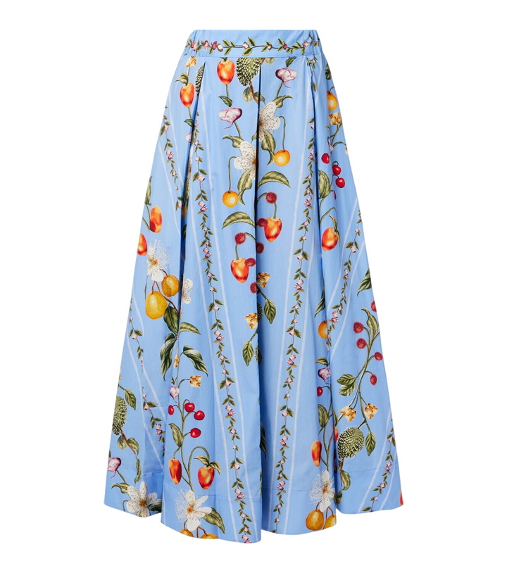 Photo: Agua by Agua Bendita Delta printed cotton maxi skirt