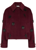Simkhai Katya Bead-embellished Wool-blend Jacket Red