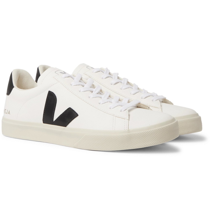 Photo: Veja - Campo Suede-Trimmed Leather Sneakers - White