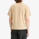 Danton Men's Fine Stripe T-Shirt in Beige/Ecru