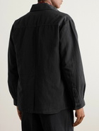 Kaptain Sunshine - Safari Cotton and Linen-Blend Overshirt - Black