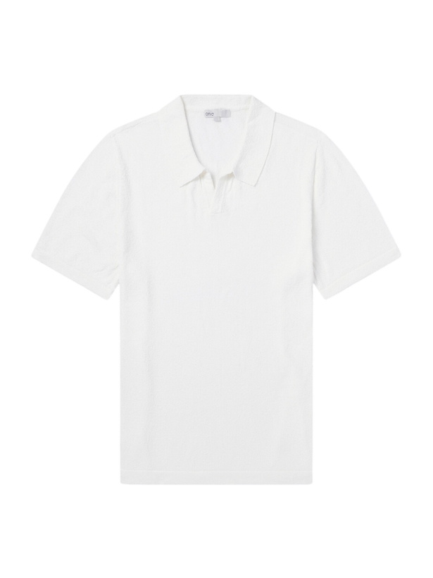 Photo: Onia - Cotton-Blend Terry Polo Shirt - Neutrals
