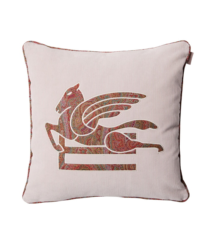 Photo: Etro Pegaso embroidered cotton velvet cushion