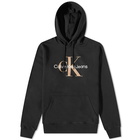 Calvin Klein Men's Monologo Hoody in Black And Camel