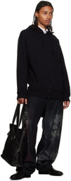 Yohji Yamamoto Black Distressed Hoodie