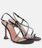 Amina Muaddi Sally crystal-embellished satin sandals