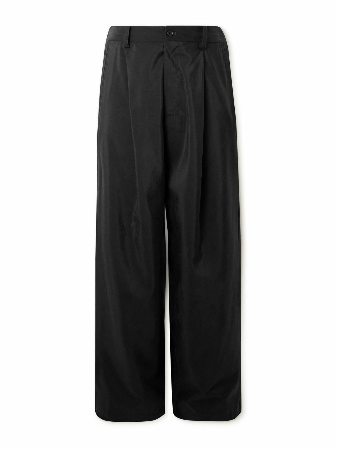 ssstein - Wide-Leg Pleated Silk-Blend Trousers - Black ssstein