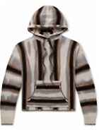 AMIRI - Baja Striped Cashmere and Wool-Blend Hoodie - Gray