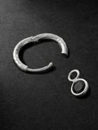 Octavia Elizabeth - Nesting Gem White Gold Onyx Single Hoop Earring