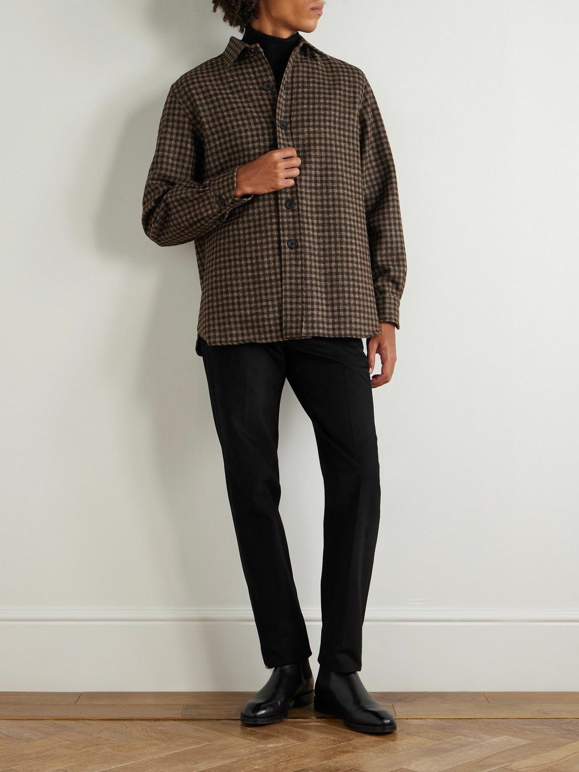 Rubinacci - Checked Wool Shirt - Brown