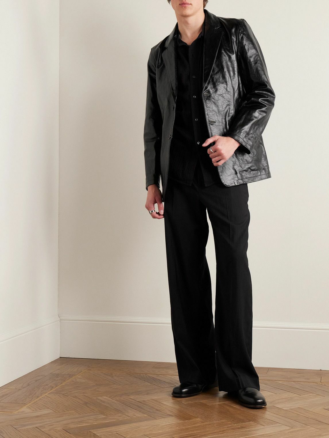 【関税&送料込】Our Legacy Leather Opening Blazer Our Legacy - Opening Blazer True Dye Black Leather