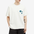 Monitaly Men's Pocket 3 Flower T-Shirt in White