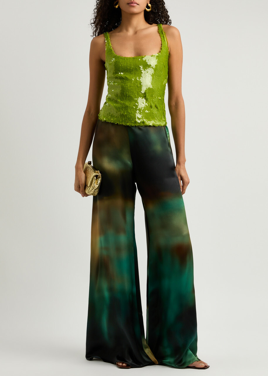 Roksanda Arneau Printed Wide-leg Satin Trousers Multicoloured 1