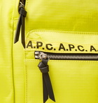 A.P.C. - Logo and Leather-Trimmed Ripstop Backpack - Men - Yellow