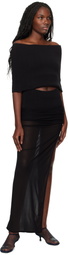 Christopher Esber Black Slashed Knit Shawl Top