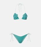 Oséree Lumière floral-appliqué lamé bikini