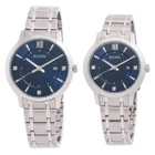Bulova Classic Quartz Crystal Blue Dial Watch Box Set Watch 96X159