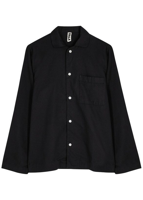 Photo: Tekla Unisex Flannel Pyjama top Black