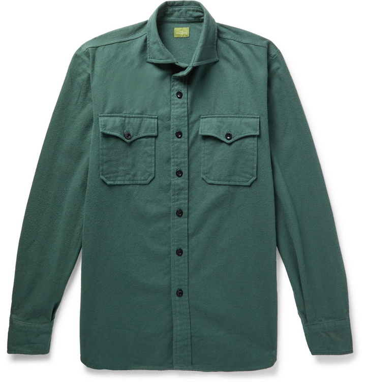 Photo: Sid Mashburn - Cotton-Flannel Shirt - Green