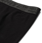Off-White - Three-Pack Ribbed Stretch-Cotton Boxer Briefs - Black