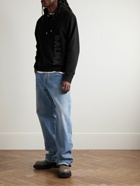 Balmain - Reflective Logo-Embossed Cotton-Jersey Hoodie - Black