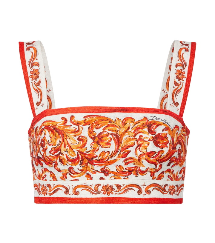 Photo: Dolce&Gabbana Majolica printed crop top