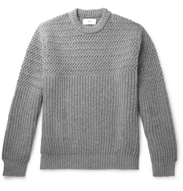 Photo: Mr P. - Ribbed Wool-Blend Sweater - Gray