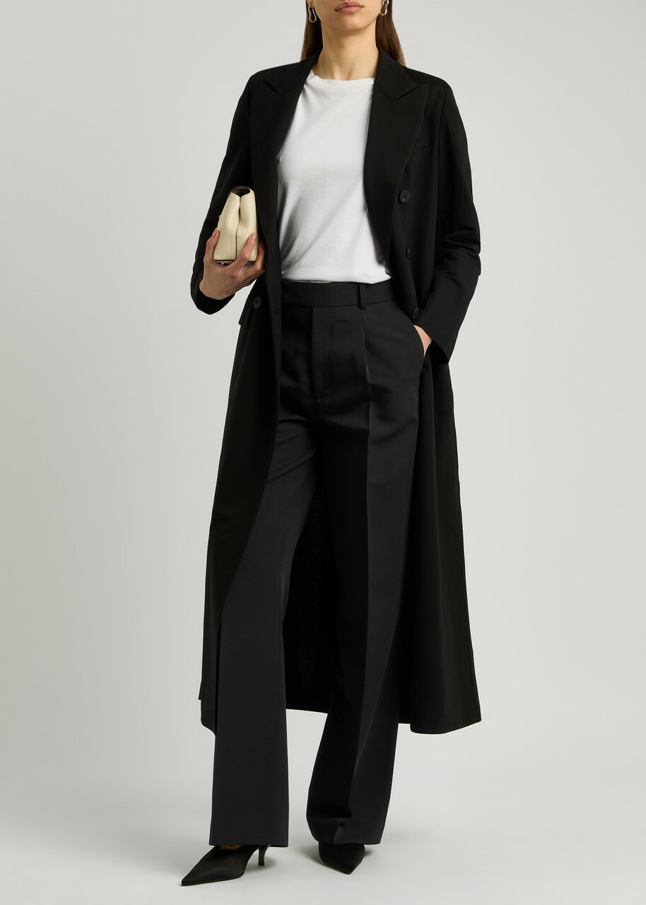 Harris Wharf London Double-breasted Woven Coat Black