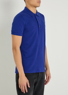 Tom Ford Logo-embroidered Piqué Polo Shirt Blue
