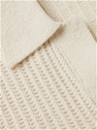 Auralee - Ribbed Cotton and Wool-Blend Polo Shirt - Neutrals