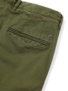 INCOTEX - Slim-Fit Stretch Cotton-Twill Trousers - Green