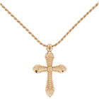 Emanuele Bicocchi SSENSE Exclusive Gold Sculpted Cross Necklace