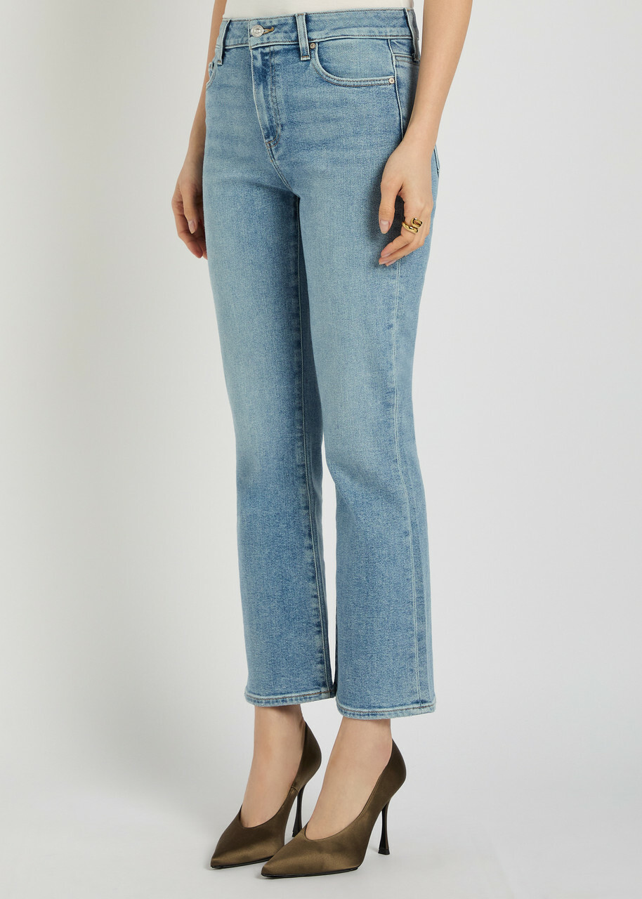 Paige Mason Cropped Boot-leg Jeans Light Blue