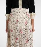 Valentino Polka-dot crêpe de chine midi skirt