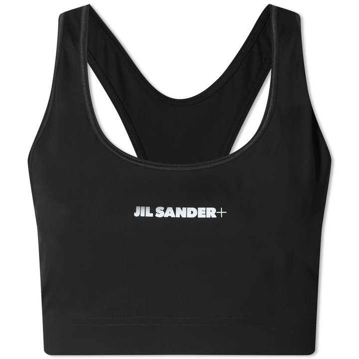 Photo: Jil Sander Women's Plus Cropped Bralet Top With Logo in Black