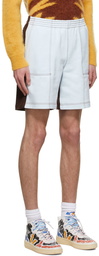 Marni Blue & Brown Cotton Shorts