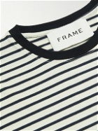 FRAME - Striped Cotton-Jersey T-Shirt - Black