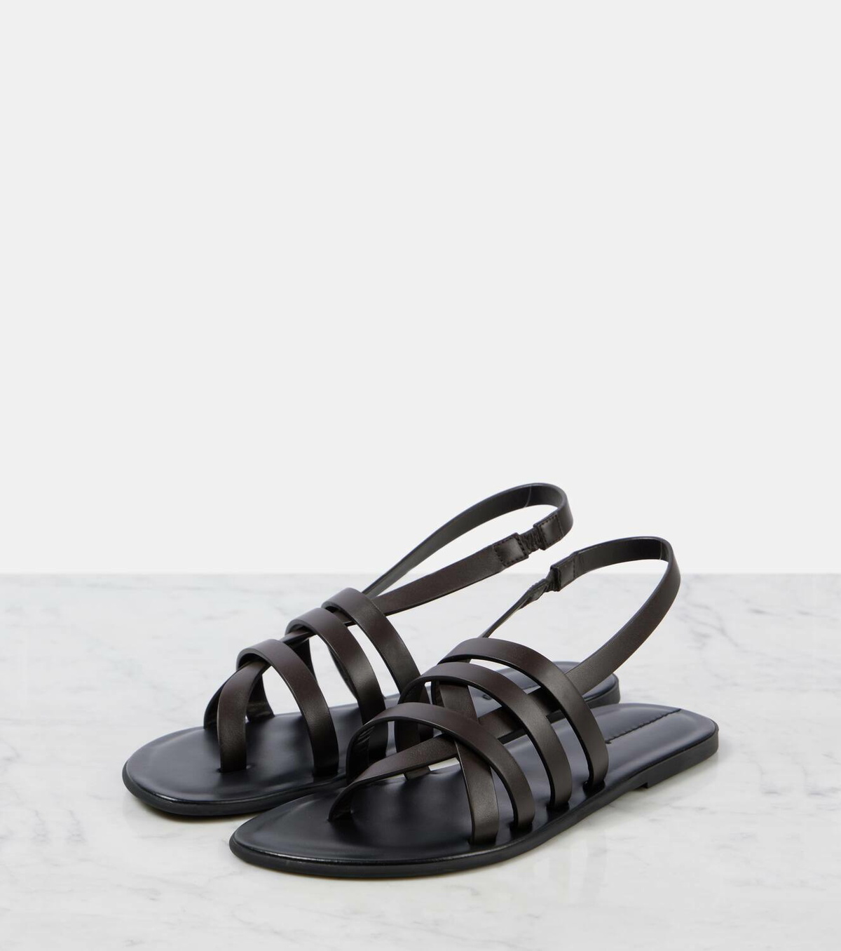 The Row◆Line Sandal in Leather 10mm The Row Line leather sandals The Row