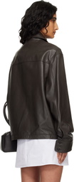 Courrèges Brown 2-Pocket Leather Jacket