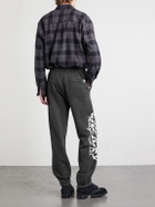 Cherry Los Angeles - Hollywood Logo-Print Appliquéd Cotton-Jersey Sweatpants - Black