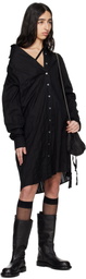 Ann Demeulemeester Black Halina Dropped Shoulder Shirt Minidress