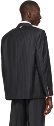 Thom Browne Grey Wool Pinstripe Single Vent Sport Coat Blazer