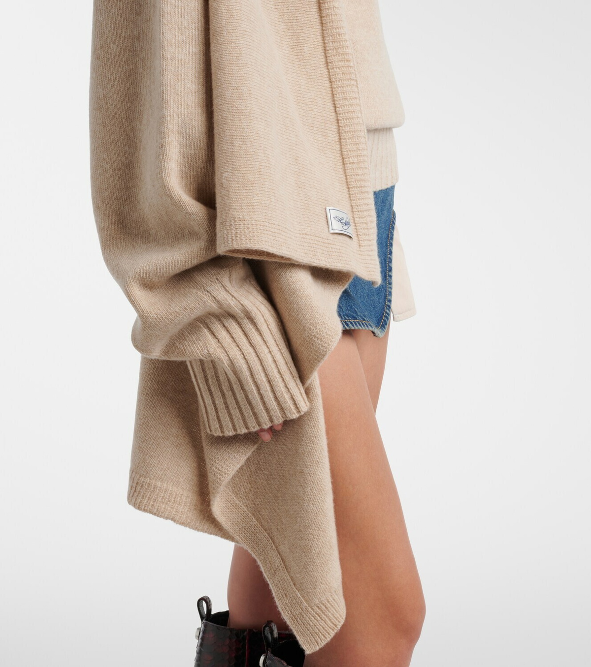 The Attico Scarf-detail virgin wool sweater