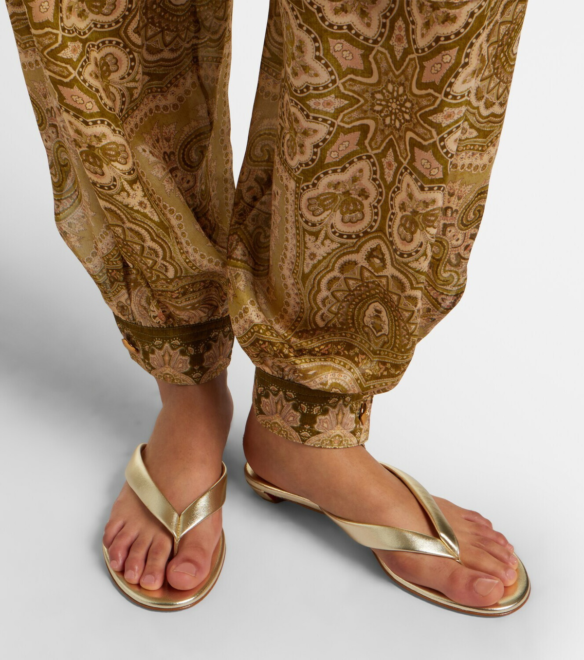 Christian Louboutin Miss Z metallic leather thong sandals