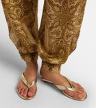 Christian Louboutin Miss Z metallic leather thong sandals