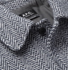 A.P.C. - Ivan Herringbone Wool-Blend Coat - Men - Gray