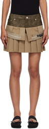 Andersson Bell Beige Inside Out Pleats Miniskirt