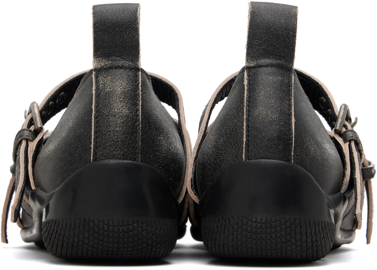 OPEN YY Gray Cross Buckle Ballet Flats