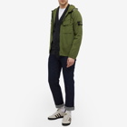 Stone Island Men's Garment Dyed Hooded Shirt Jacket in Olive