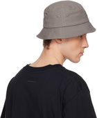 MM6 Maison Margiela Gray Cotton Canvas Bucket Hat